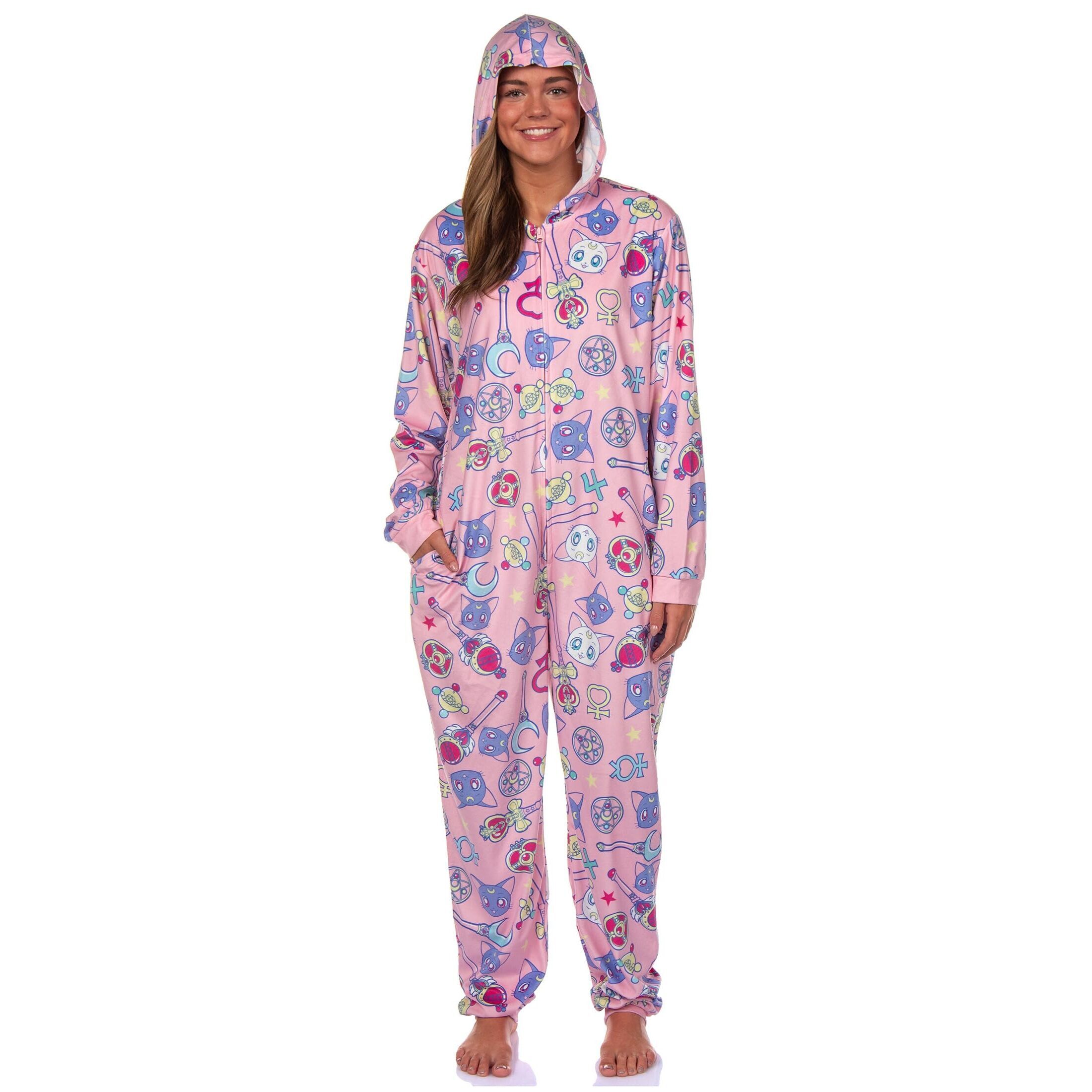 9607 Sailor Moon Anime Manga Series Wands Luna Artemis Hooded Zip Up